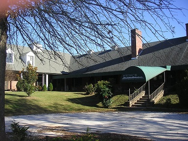 Sunny day at a large building
