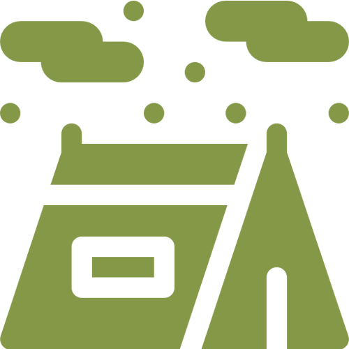 Outdoor camping symbol with sky elements