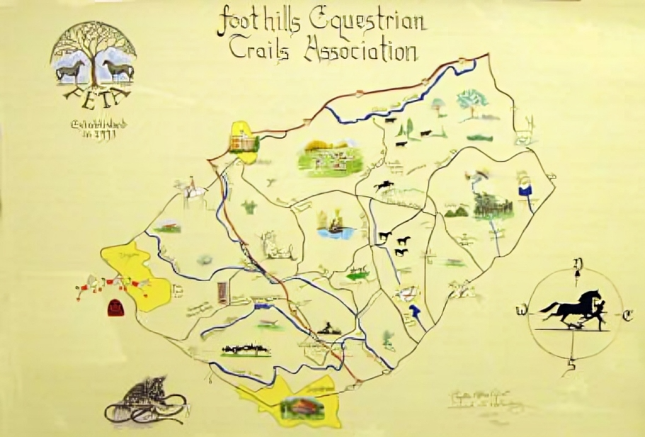 Hand-drawn map of Foothills area