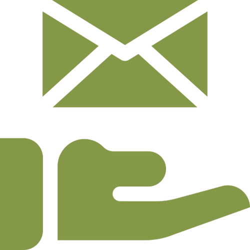 Hand holding email symbol