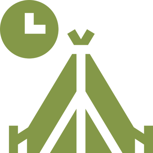 Tent and clock icon design