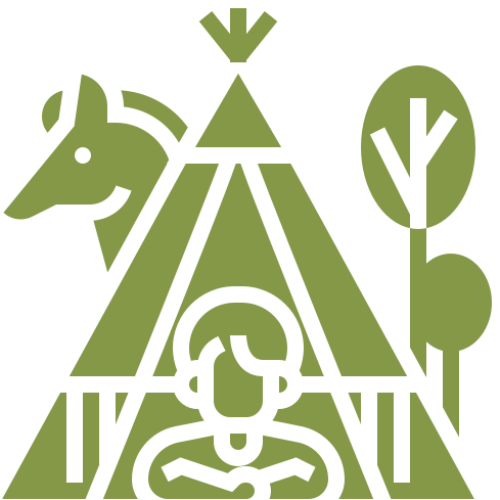 Abstract nature illustration with tent