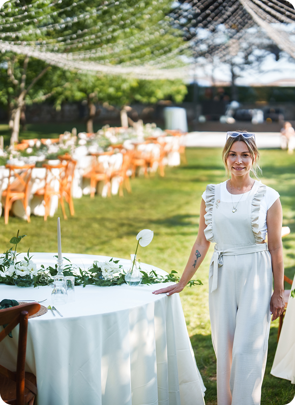 Elegant garden party with decorated tables