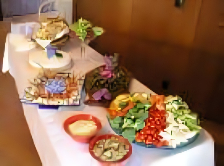 Cheese and vegetable trays arranged elegantly